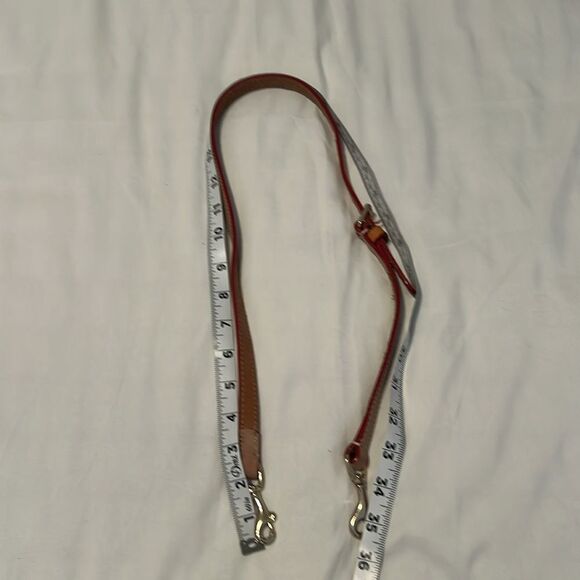 Dooney & Bourke Redish Leather Satchel with Tan Straps and Zipper Pulls EUC - Picture 6 of 17